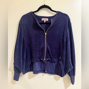 Navy Juicy Couture Velour Crop Jacket
